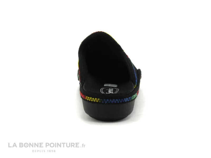 Achat chaussures Semelflex Femme Pantoufle Chausson, vente Semelflex PATTY 2 Noir - Multicolore - Pantoufle mule Femme