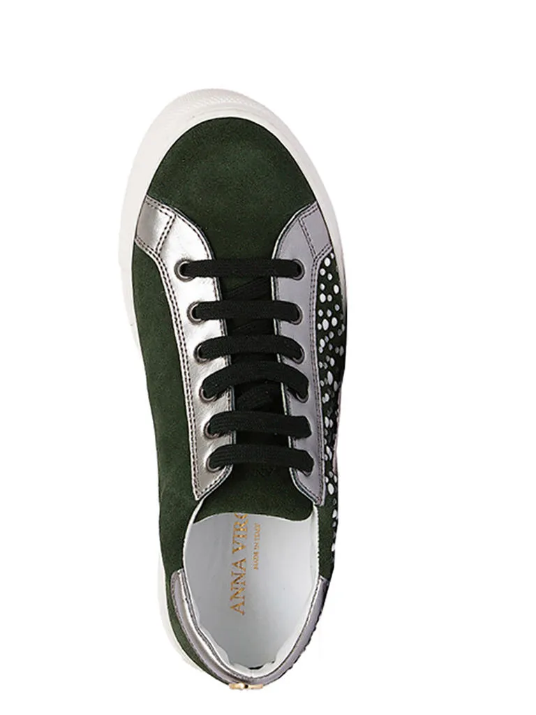 Anna Virgili Francesca Baskets En Cuir Suédé Vert - Achetez À Prix Outlet!