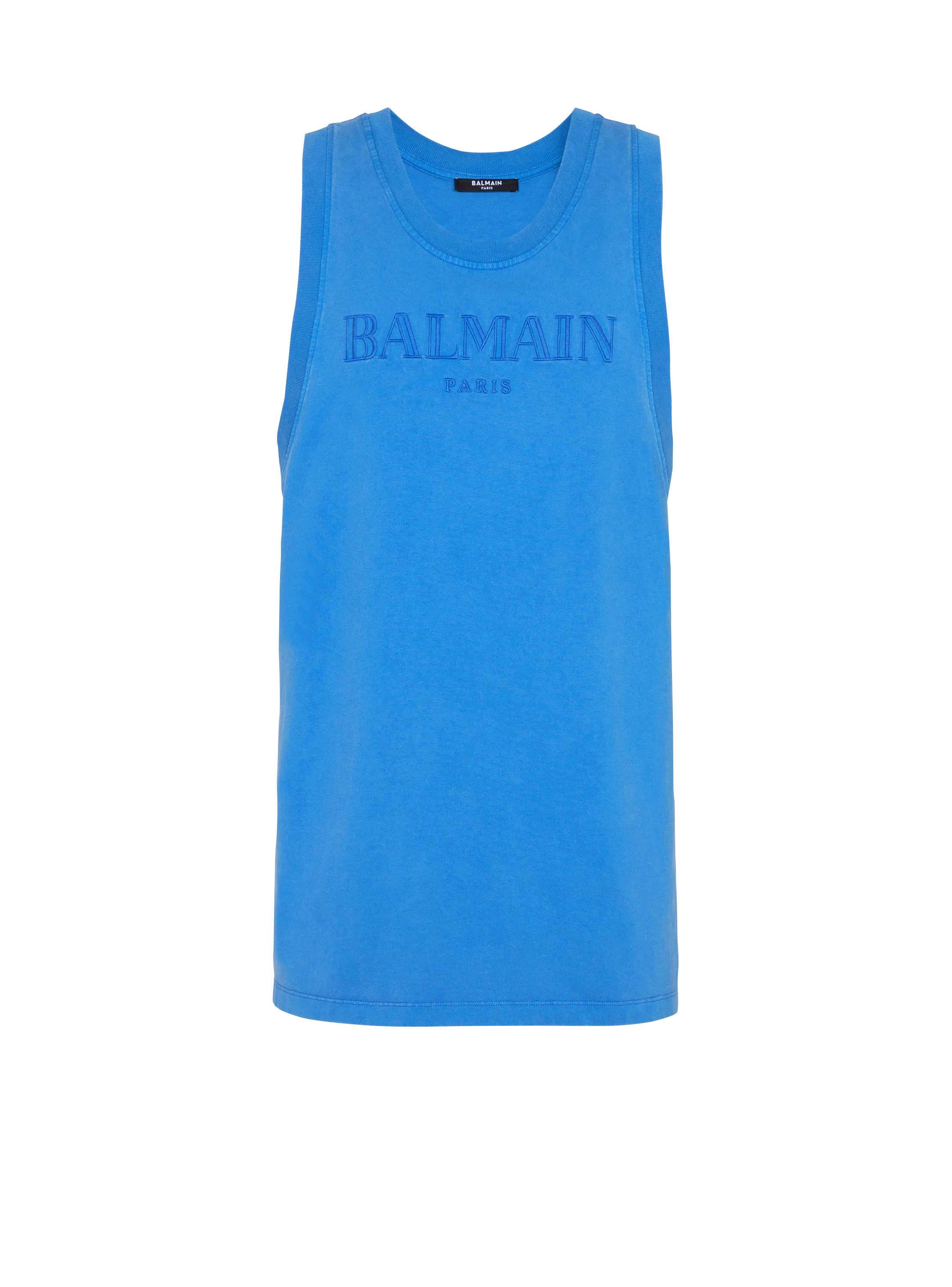 BALMAIN  Débardeur brodé balmain vintage - Bleu