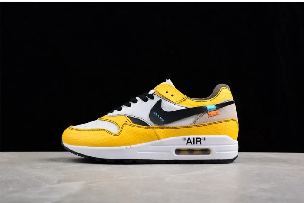 Baskets Nike Air Max 1 X Off-White Yellow White  Grey