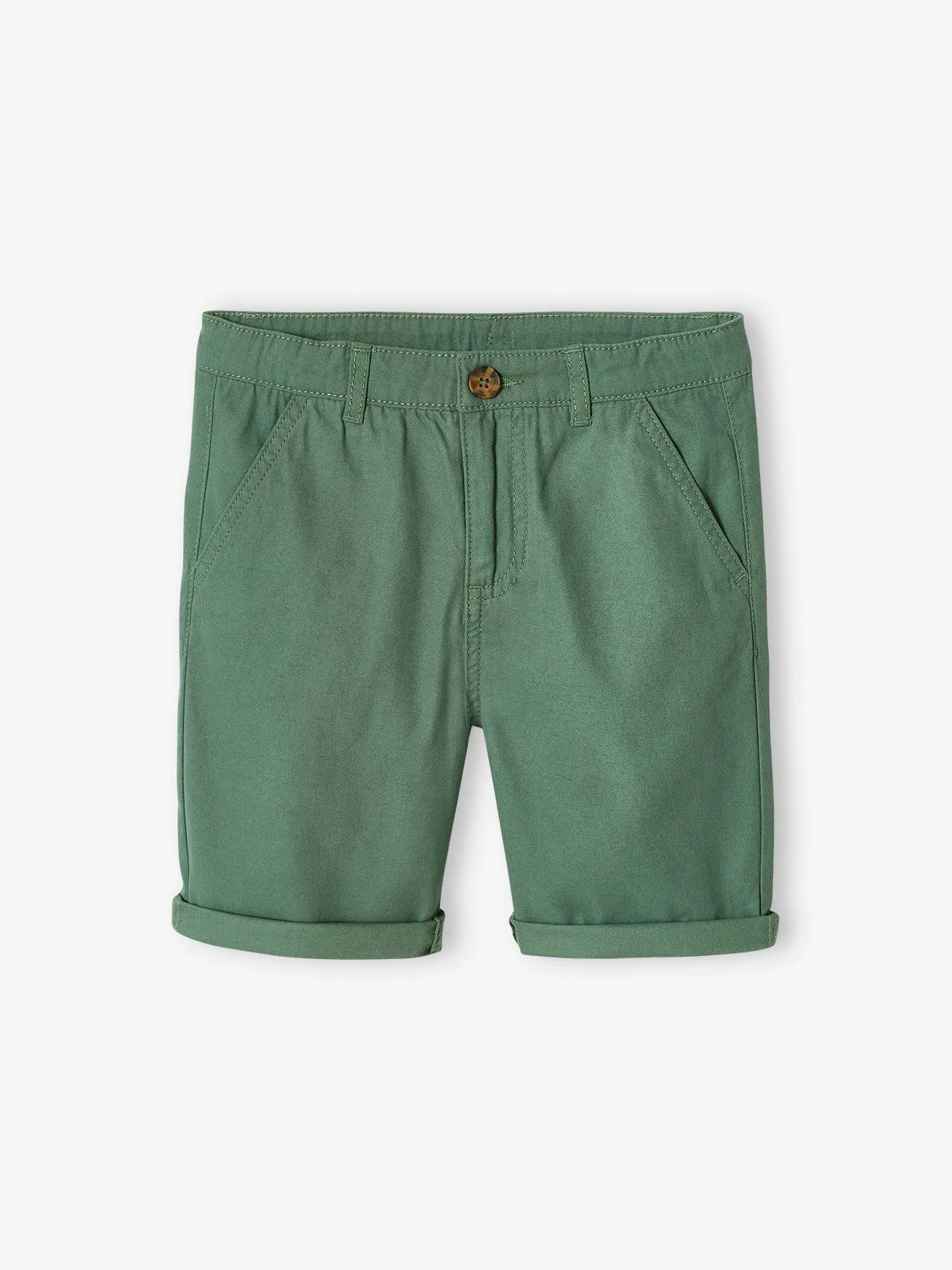 Bermuda chino garçon vert - Vertbaudet