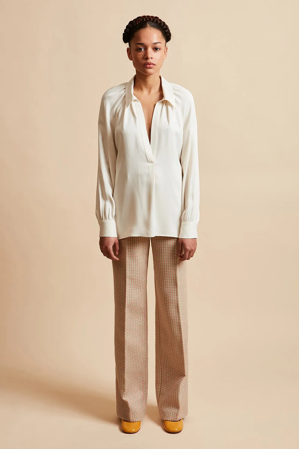 Blouse en crêpe envers satin