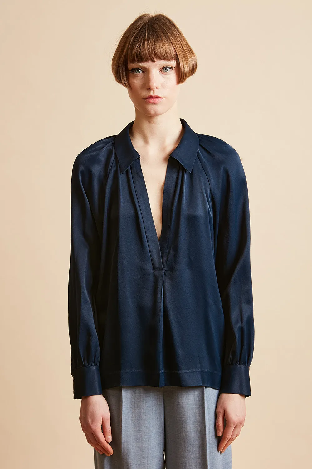 Blouse en crêpe envers satin