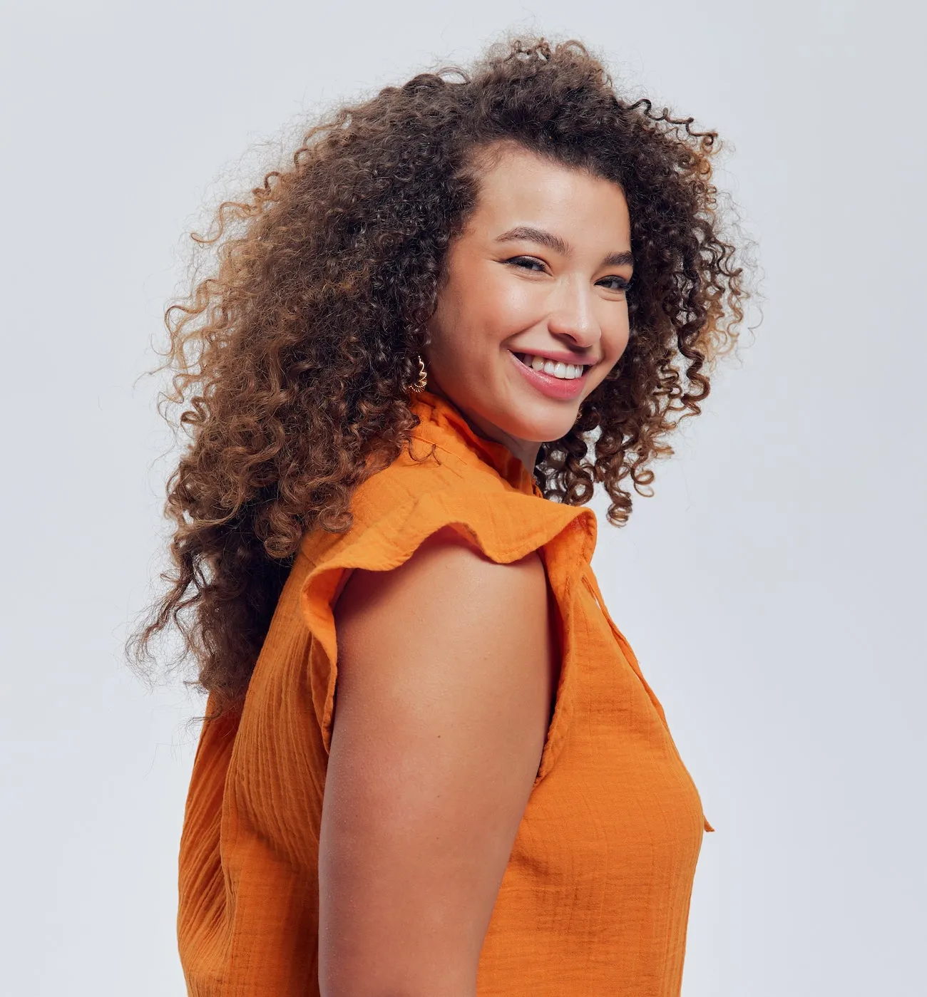Blouse en gaze de coton - Orange