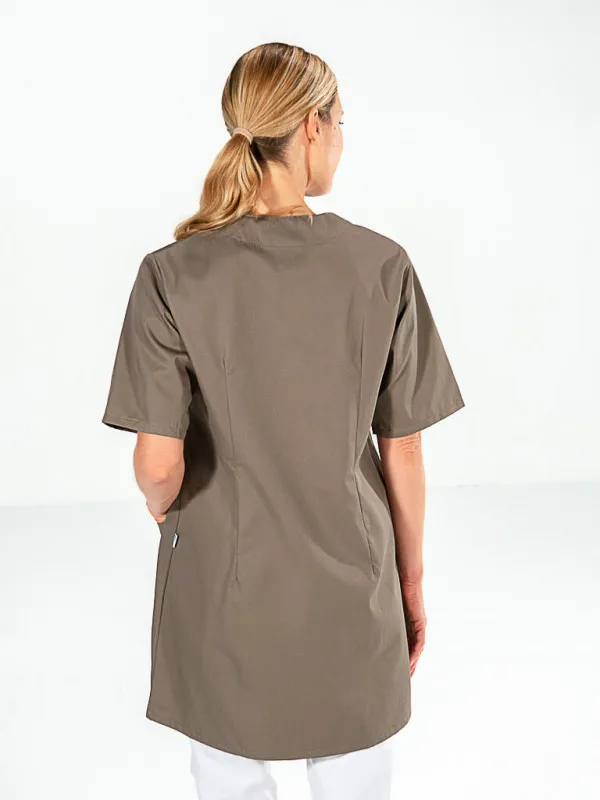 Blouse médicale manches courtes Hélène Taupe