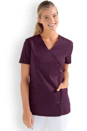 Blouse Stretch Femme - boutonnée prune