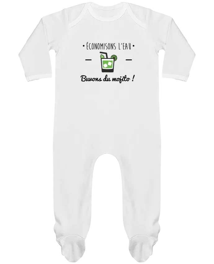 Body Pyjama Bébé Économisons l'eau, buvons du mojito ! Humour , alcool , citations par Benichan