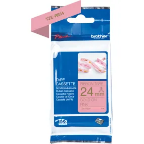 Brother ruban tissu P-Touch TZe-RE54, 24 mm, or sur rose