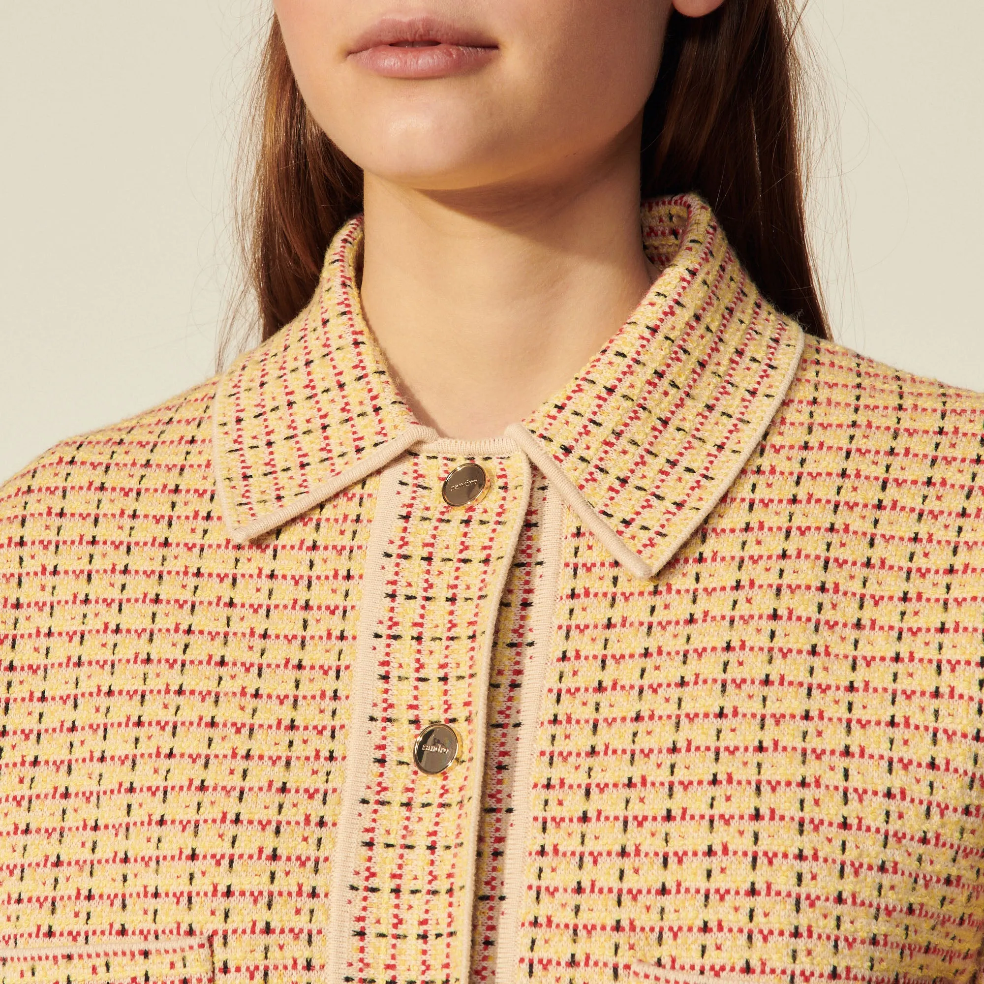 Cardicoat esprit surchemise en tweed