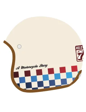 CASQUE HELSTONS COURSE CARBON BEIGE BLEU ROUGE