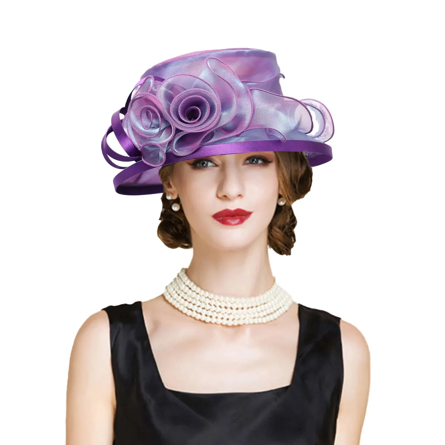 Chapeau de cérémonie vintage avec fleurs
