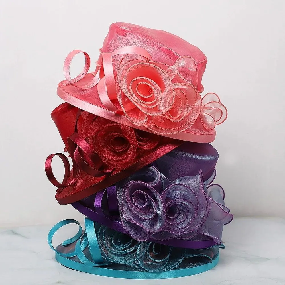Chapeau de cérémonie vintage avec fleurs