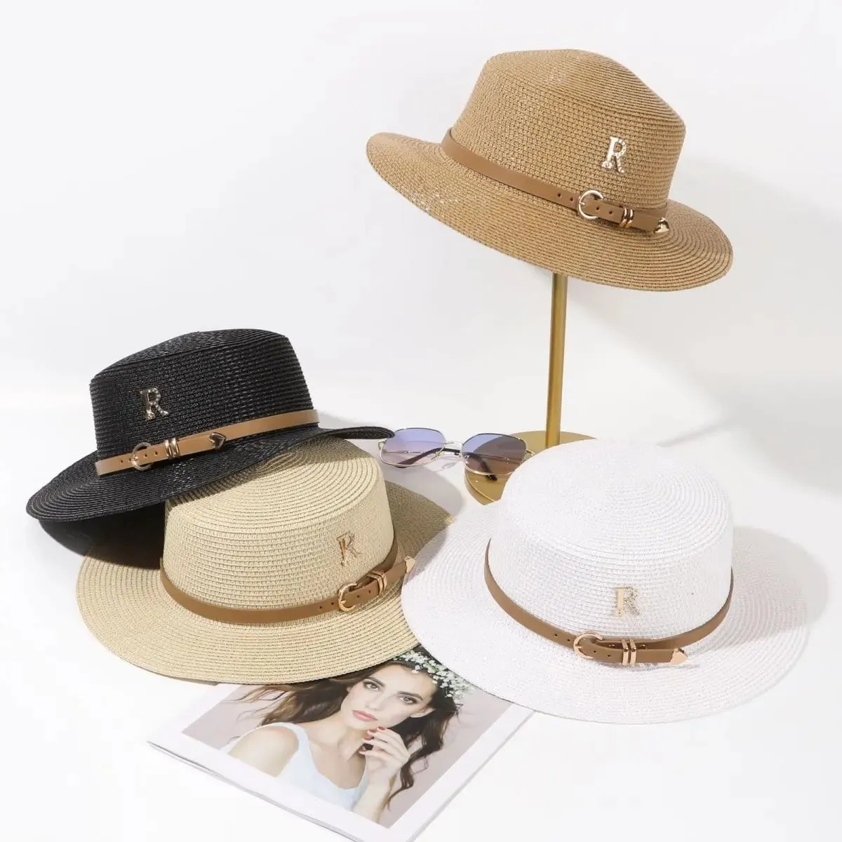 Chapeau de paille avec ceinture