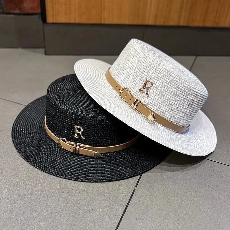 Chapeau de paille avec ceinture