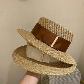 Chapeau de plage en paille large ruban