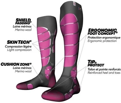 Chaussettes de ski SKI LIGHT - Rose