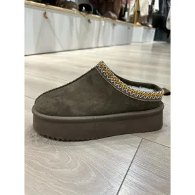 Chausson platforme basse kaki