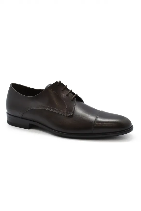 Chaussures de luxe pour homme - Chaussures à lacets en cuir marron