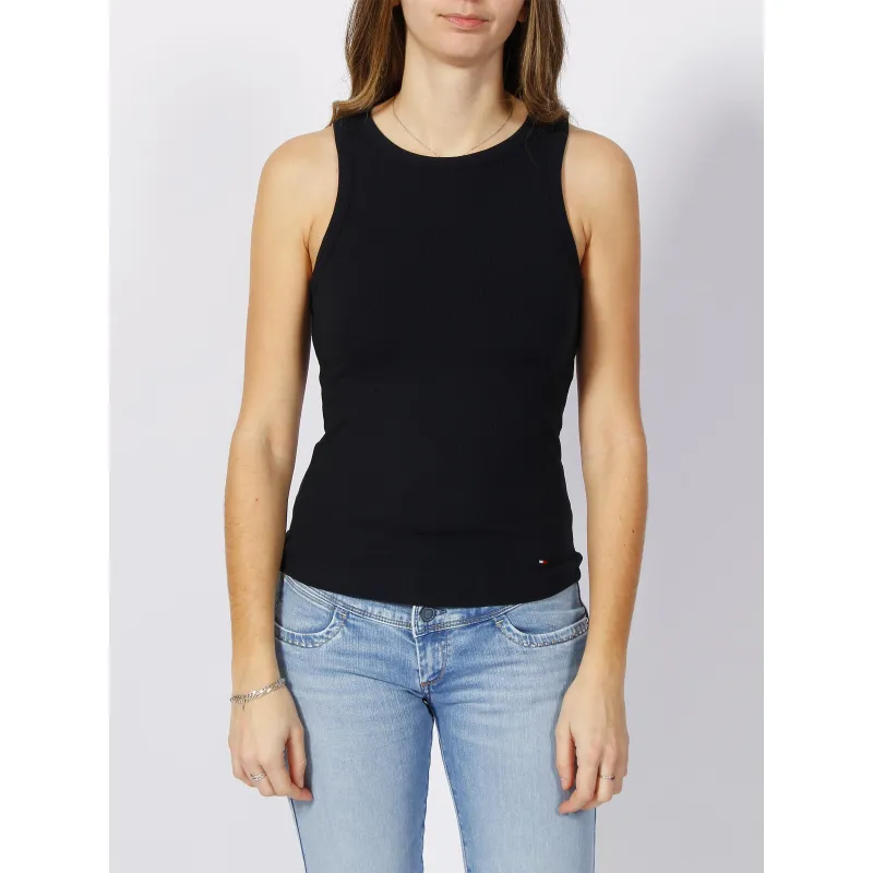 Débardeur slim côtelé blanc femme - Tommy Hilfiger | wimod