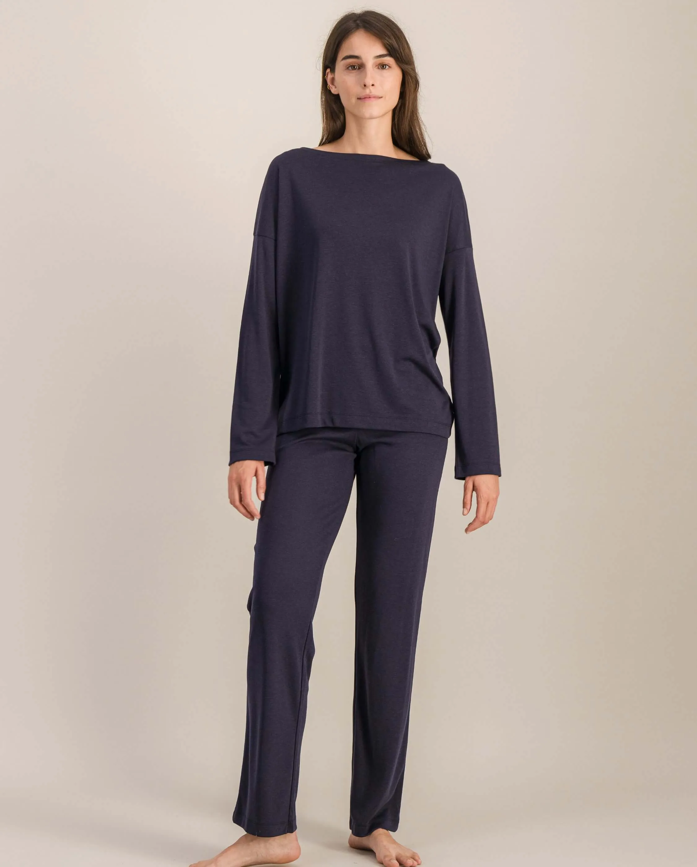Ensemble pyjama femme Tencel, marine