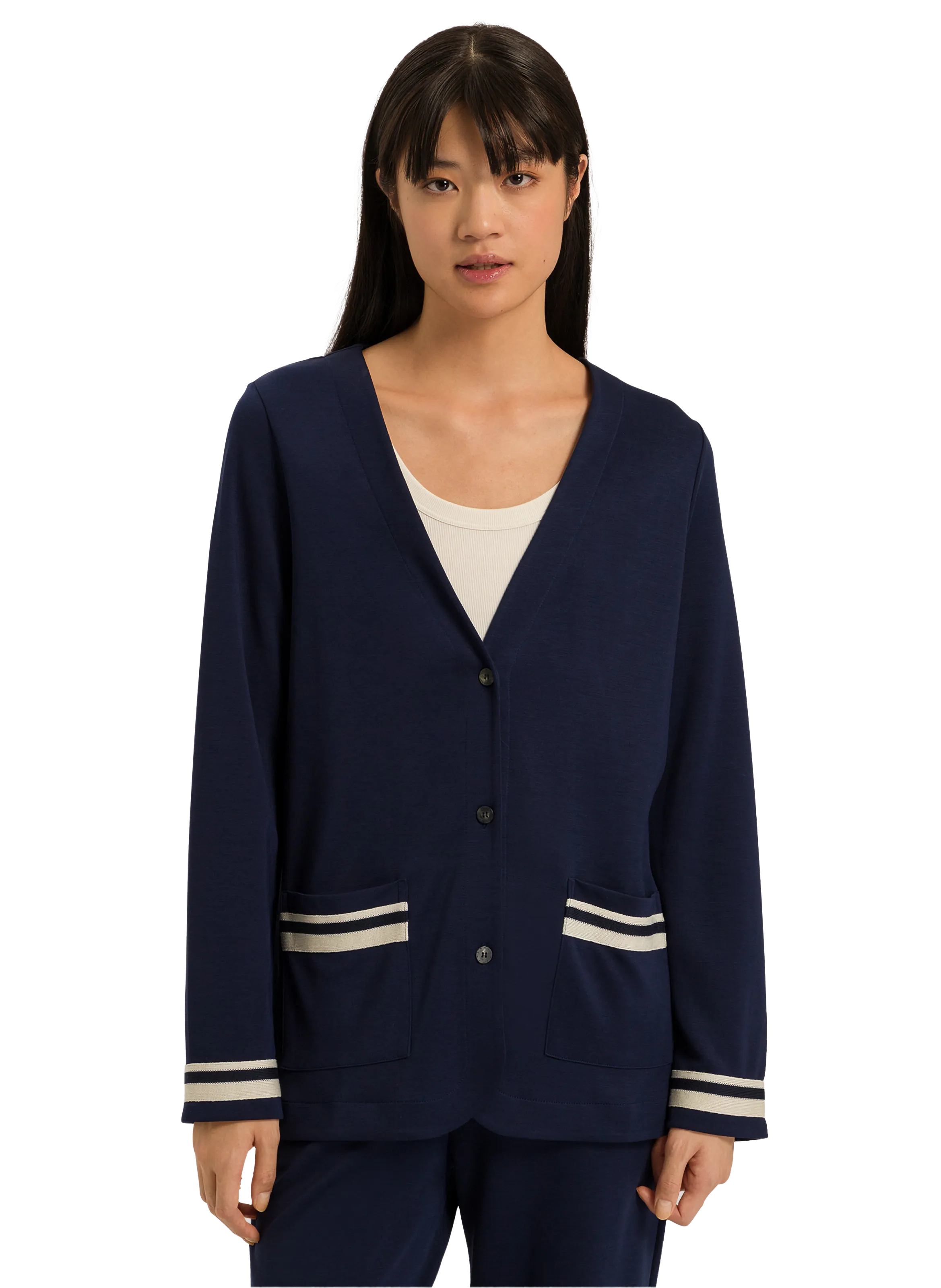 HANRO  Veste Madeleine - Bleu