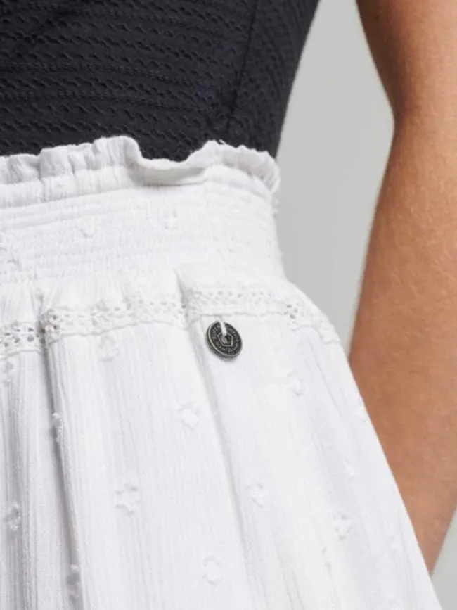 Jupe mini vintage lace dentelle blanc femme - Superdry | wimod