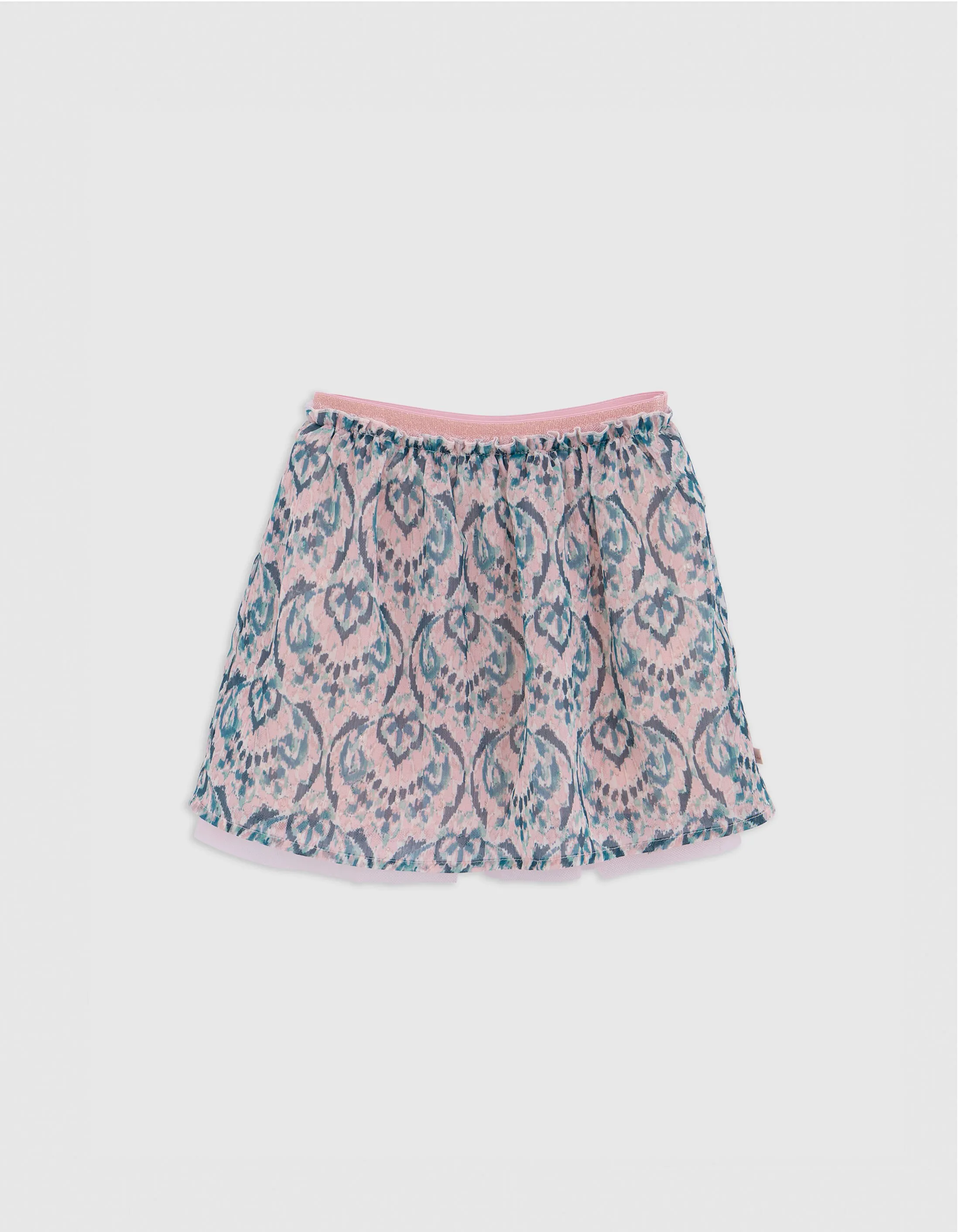 Jupe rose à imprimé ikat pastel fille