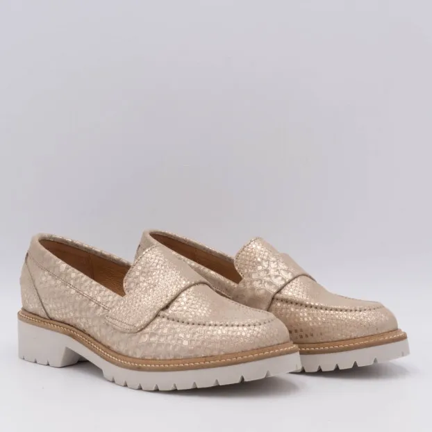 Mocassin doré confortable pour Femme Myma 6334my