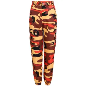 Pantalon Camouflage Femme Orange