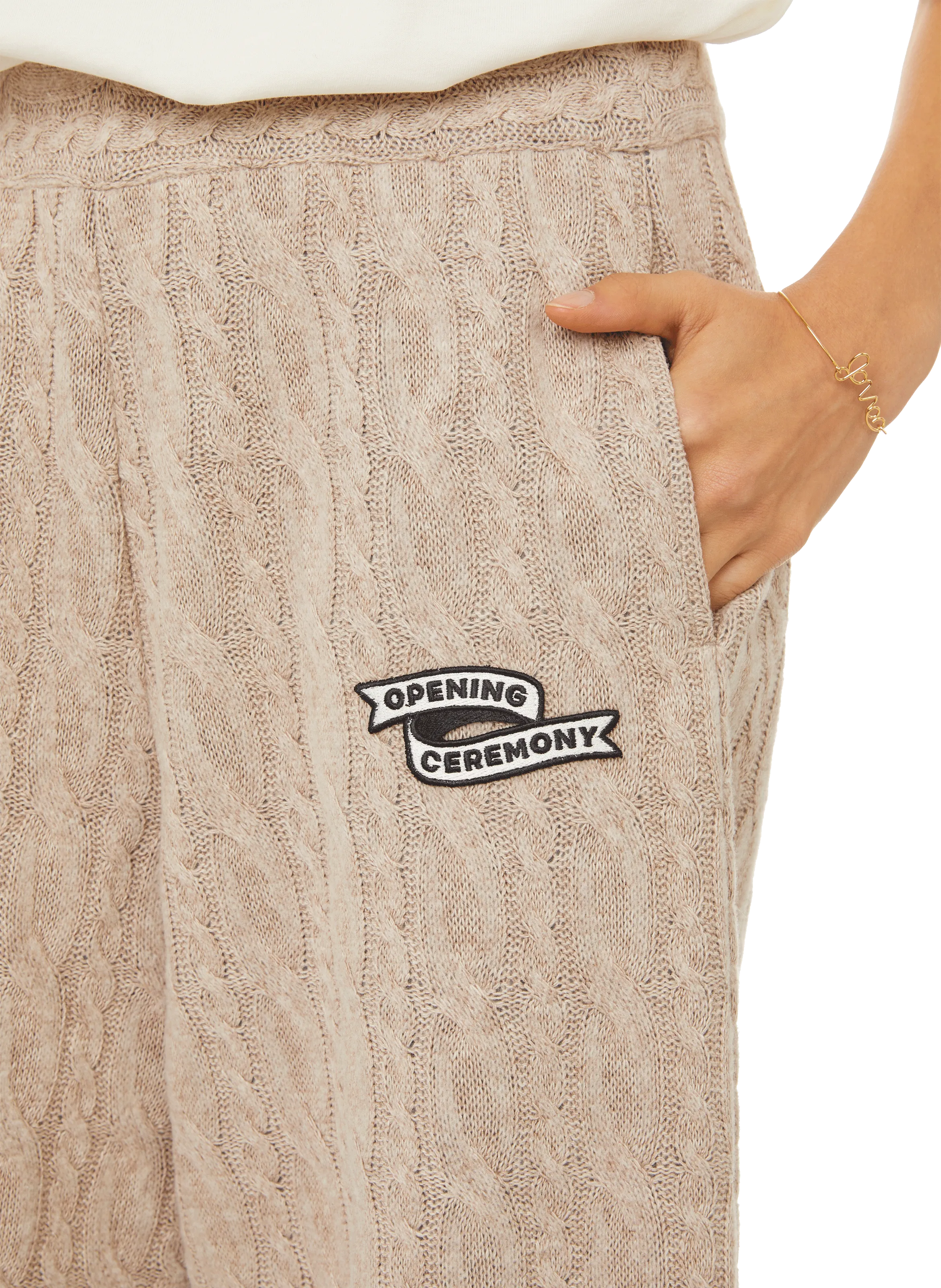 PANTALON EN COTON MéLANGé - OPENING CEREMONY pour FEMME | Printemps