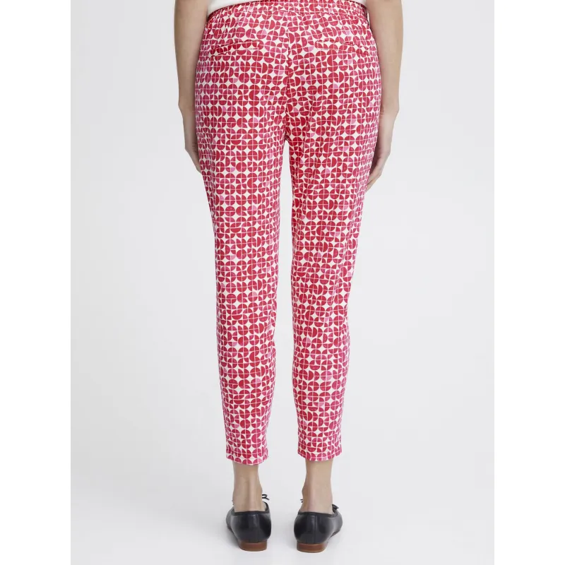Pantalon imprimé kate rose femme - Ichi | wimod