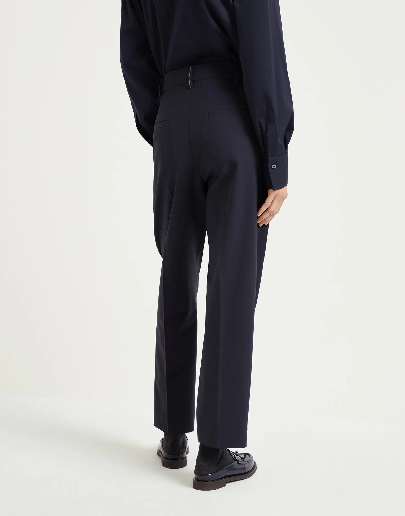 Pantalon Slouchy en laine Tropical Luxury orné de Monile