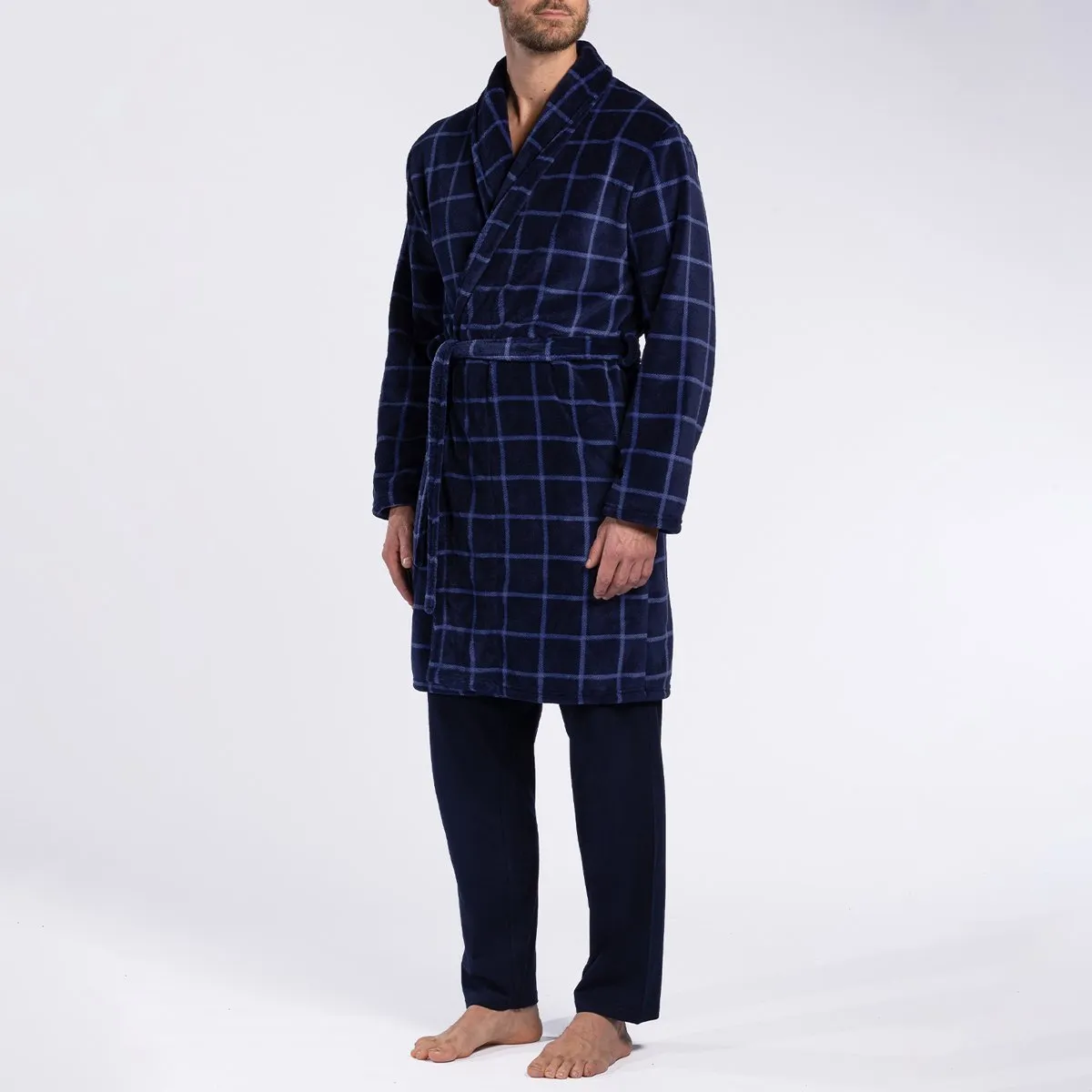 Peignoir homme VEGETAL bleu foncé