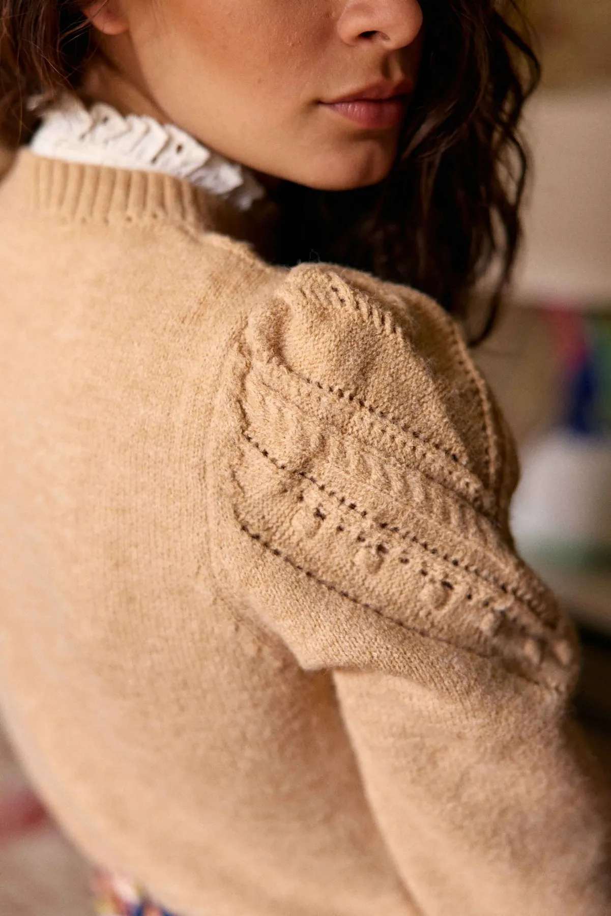 Pull en maille beige - Marta