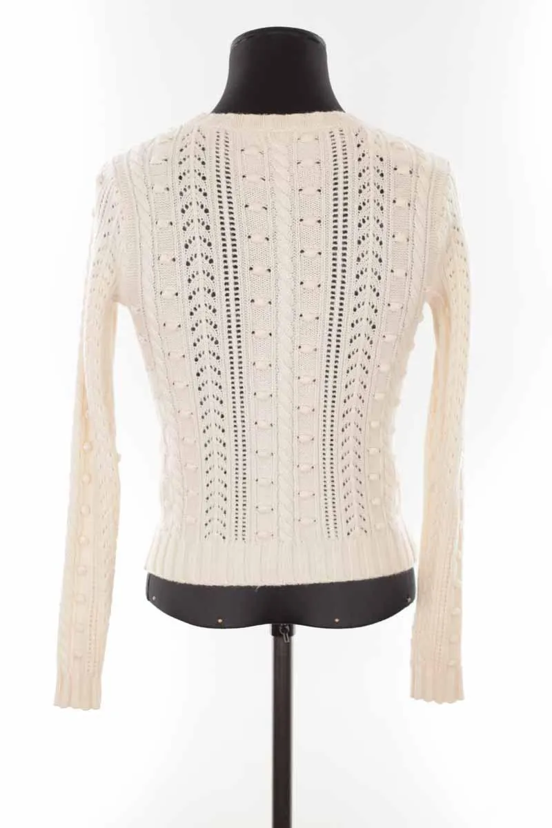Pull-over en laine Manoush blanc. Matière principale laine. Taille 36