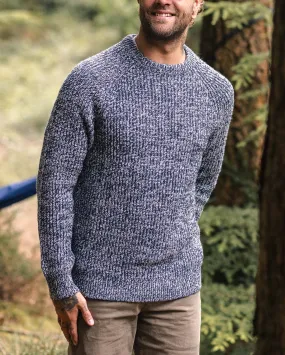 Pull recyclé en maille - Gris chiné