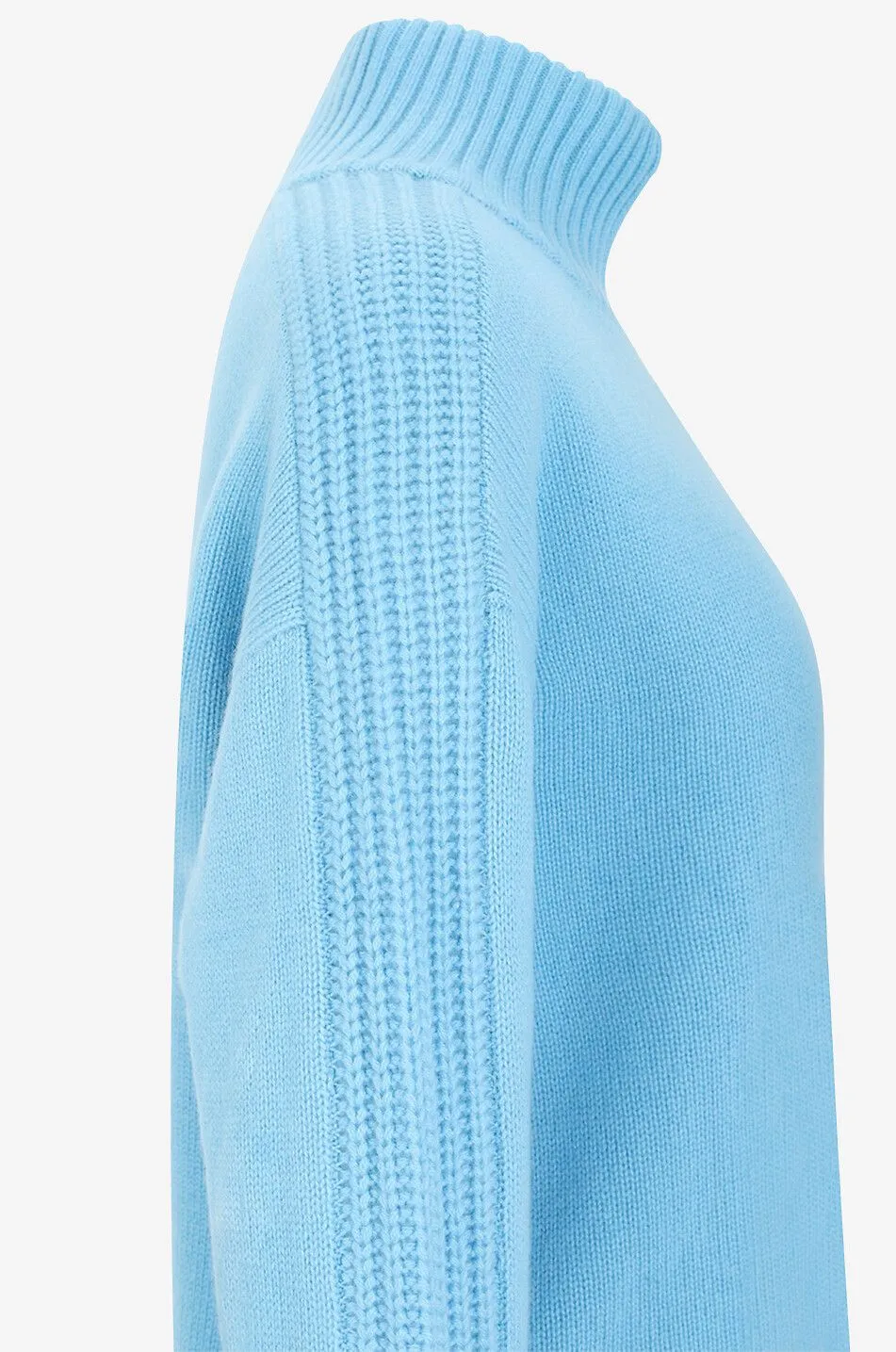 Pull à col montant zippé en cachemire