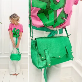 Sac vert irisé bandoulière