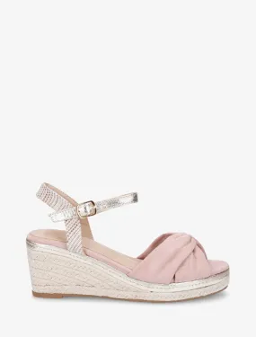 Sandales compensées en suédine style espadrille - Rose