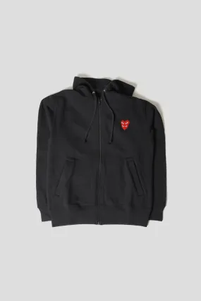 SWEAT-SHIRT ZIP  CAPUCHE DUAL COEUR NOIR