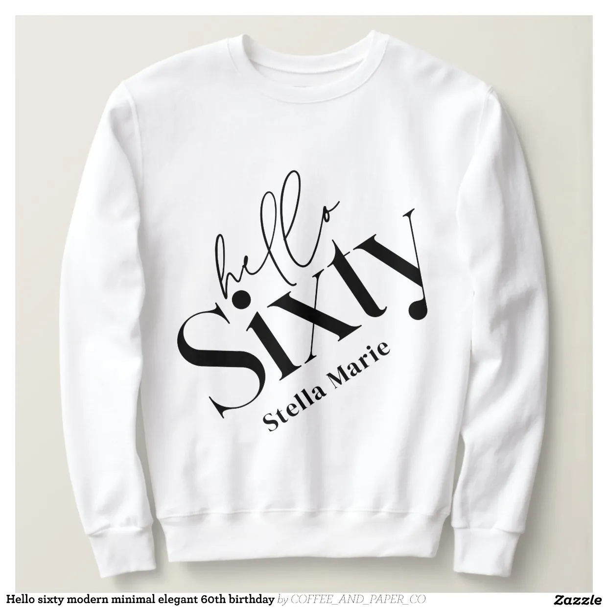 Sweatshirt Bonjour soixante moderne minimaliste élégant 60e a
