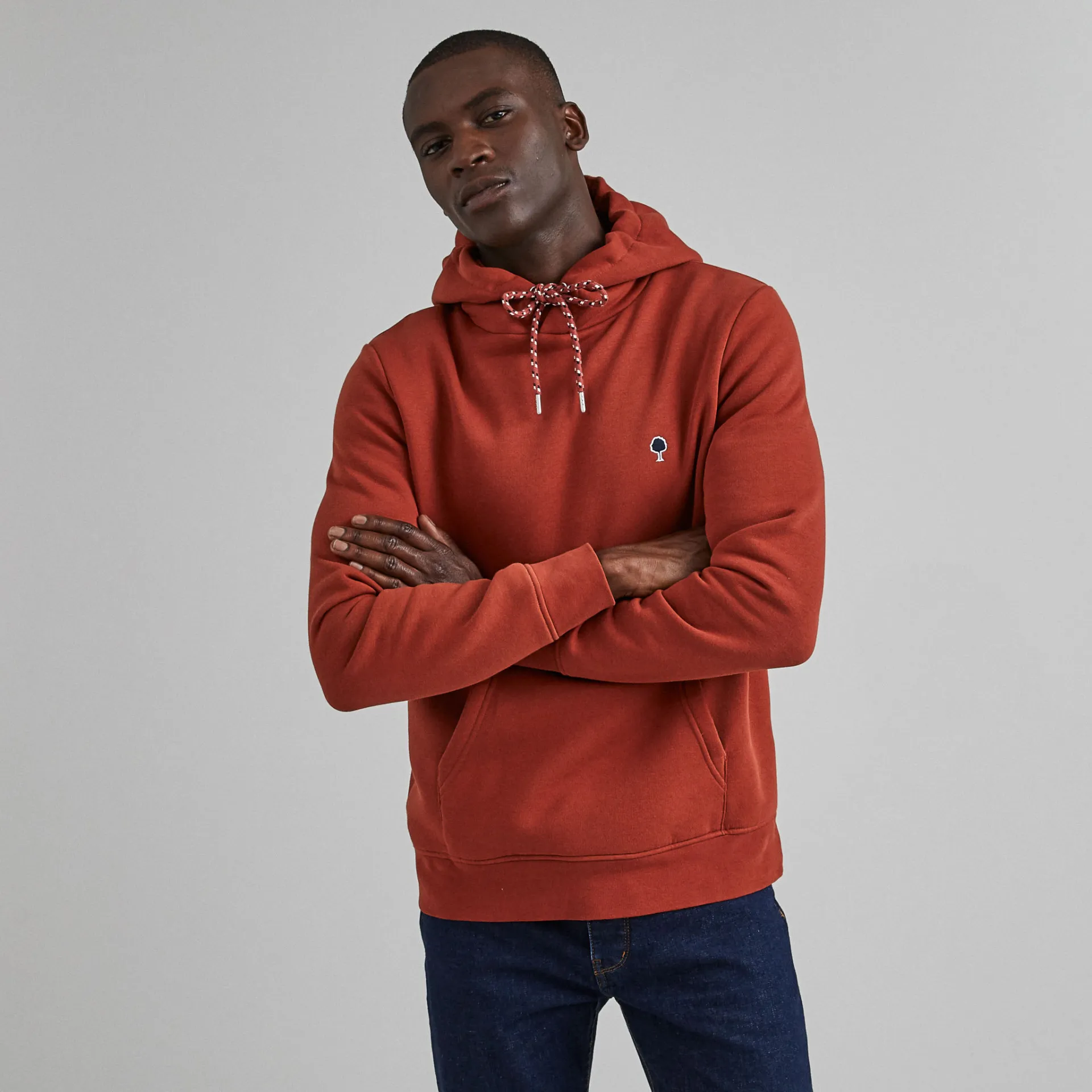 Sweatshirt coton & polyester recyclé rouge Dirac - FAGUO