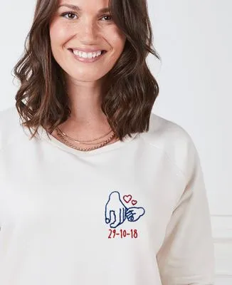 Sweatshirt homme Date de naissance brodé personnalisée