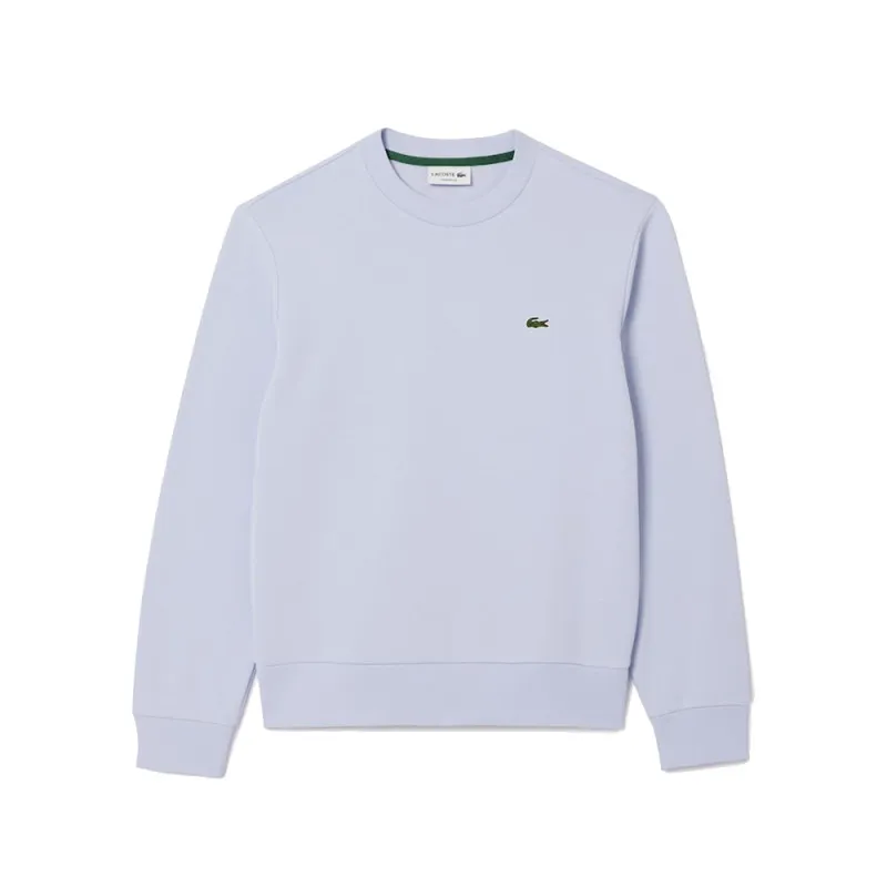 SWEATSHIRT HOMME LACOSTE EN MOLLETTON GRATTÉ DE COTON BIOLOGIQUE BLEU CLAIR