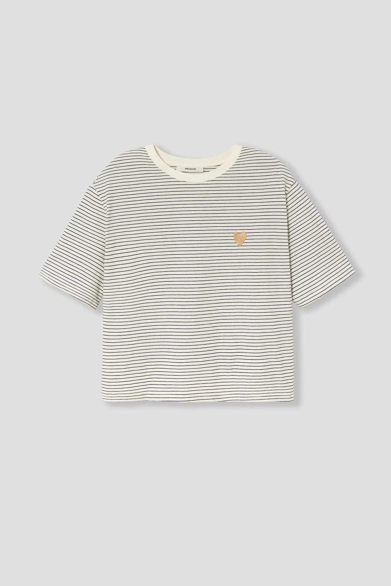 T-shirt cœur Femme - Rayures multicolores