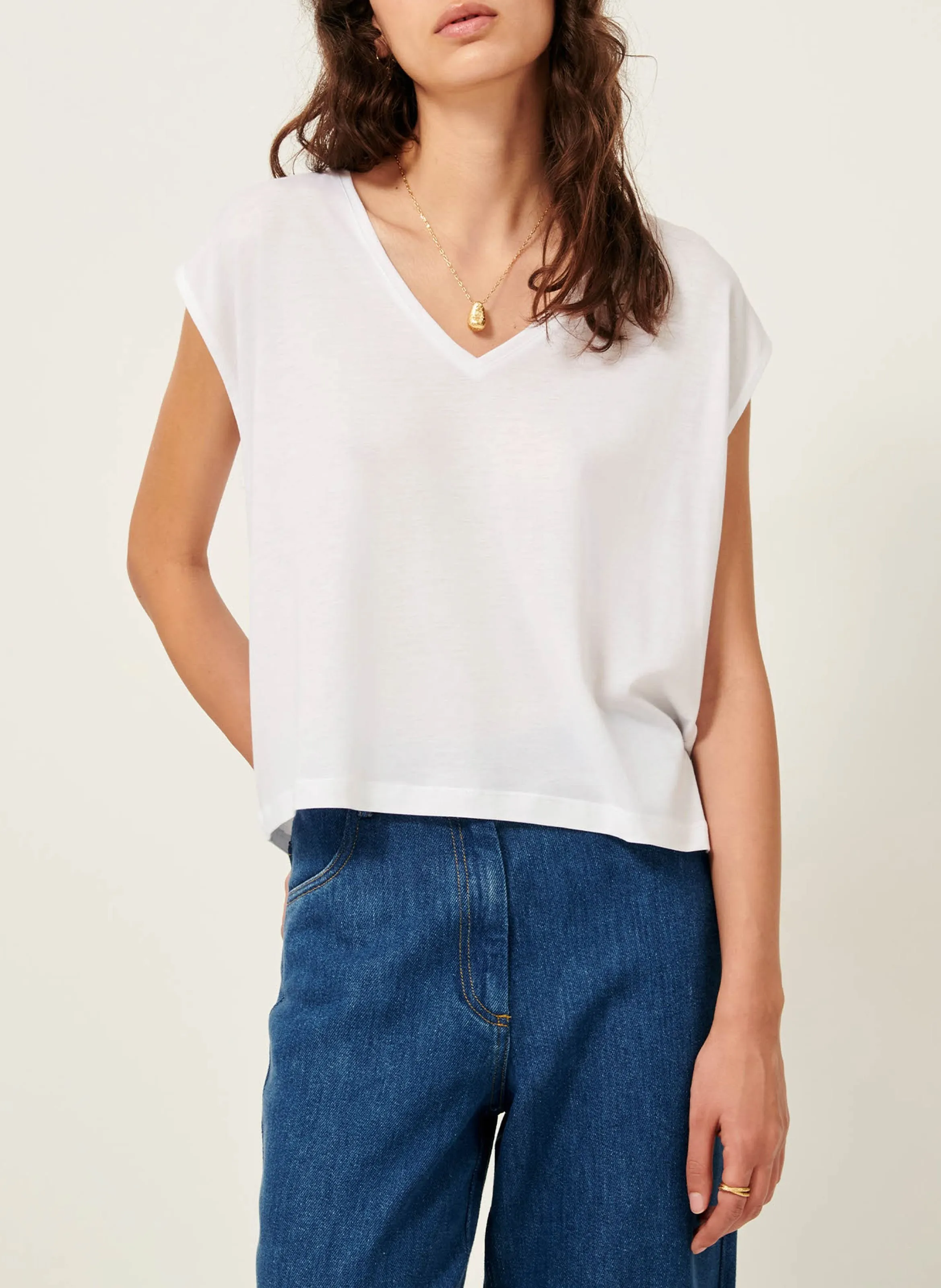 TEE-SHIRT COL V AMPLE THE V - SESSUN pour FEMME | Printemps