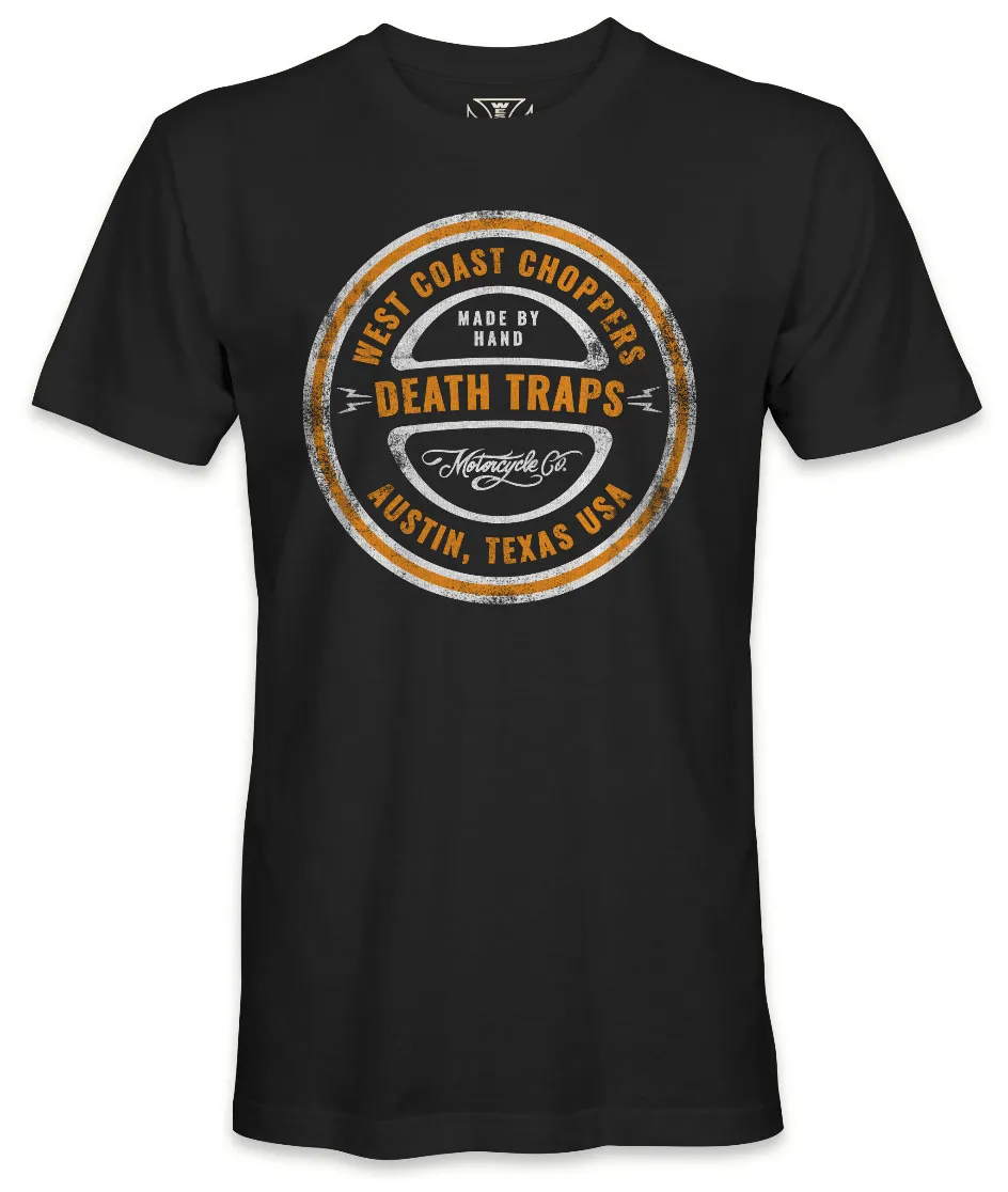 Tee shirt West Coast Choppers Death Traps noir, t shirt biker